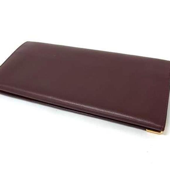 Cartier Must Line Bifold Long Wallet L3000117 Bordeaux Leather for Men and Women